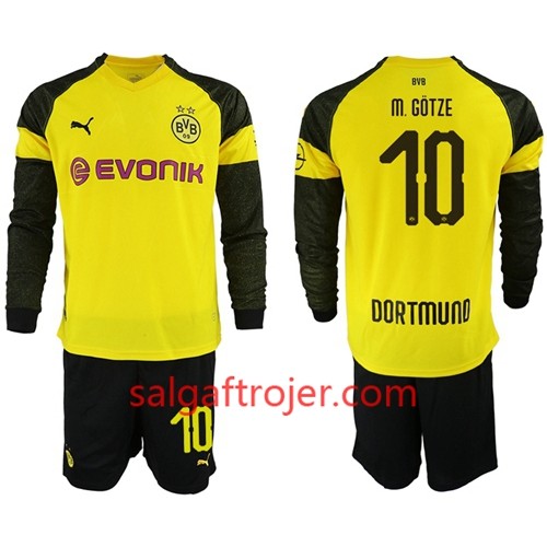 Borussia Dortmund Fodboldtrøjer M.Gotze 10 Børn Hjemmebanesæt 2018/19 Langærmet Borussia Dortmund Fodboldtrøjer M.Gotze 10 Børn Hjemmebanesæt 2018/19 Langærmet